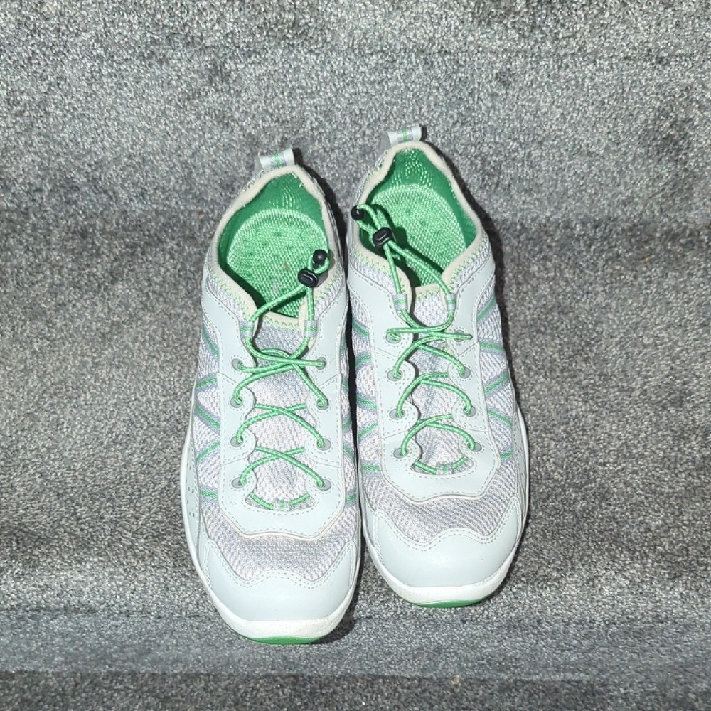 L.L. Bean Women's White and Green Athletic Shoes